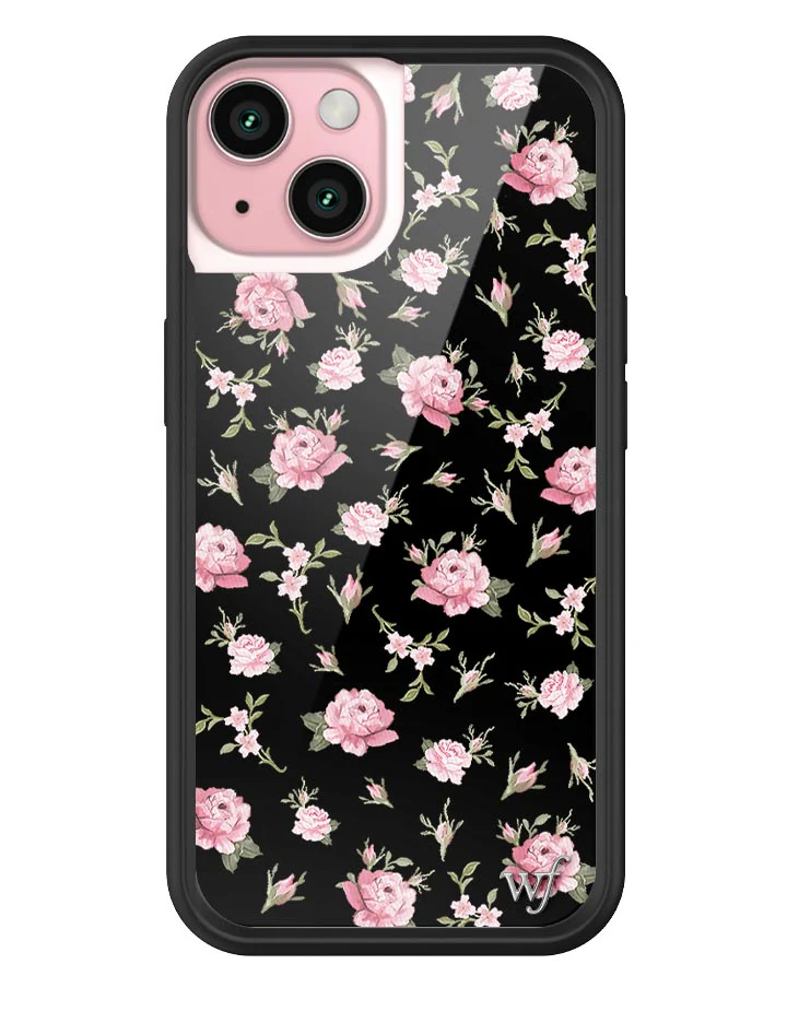 Black and Pink Floral iPhone Case - Image 15