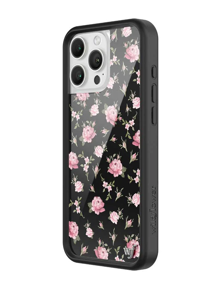 Black and Pink Floral iPhone Case - Image 2
