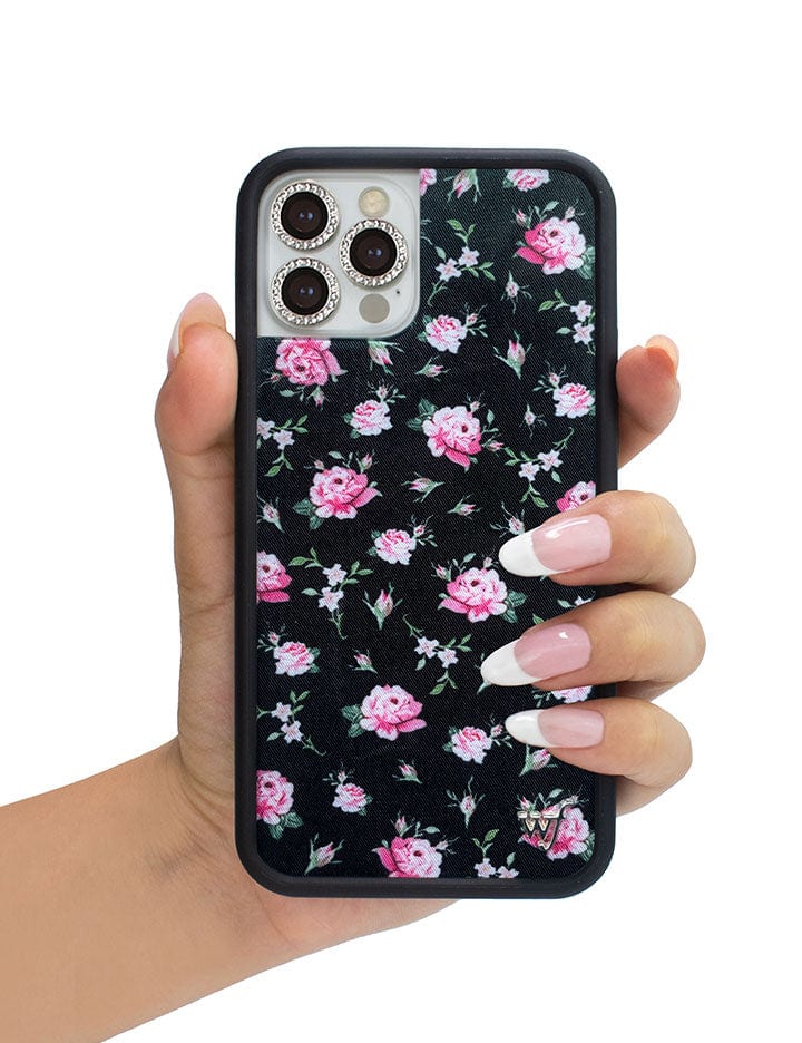 Black and Pink Floral iPhone Case - Image 25