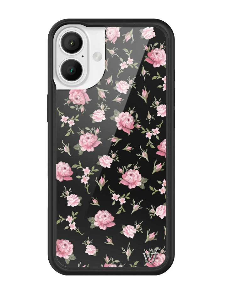 Black and Pink Floral iPhone Case - Image 3