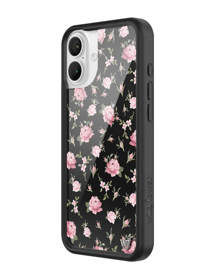 Black and Pink Floral iPhone Case - Image 4