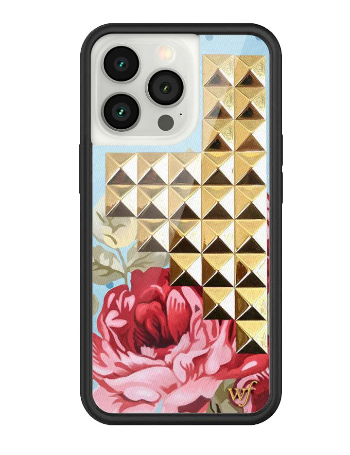 Blue Floral Stud iPhone Case - Image 2