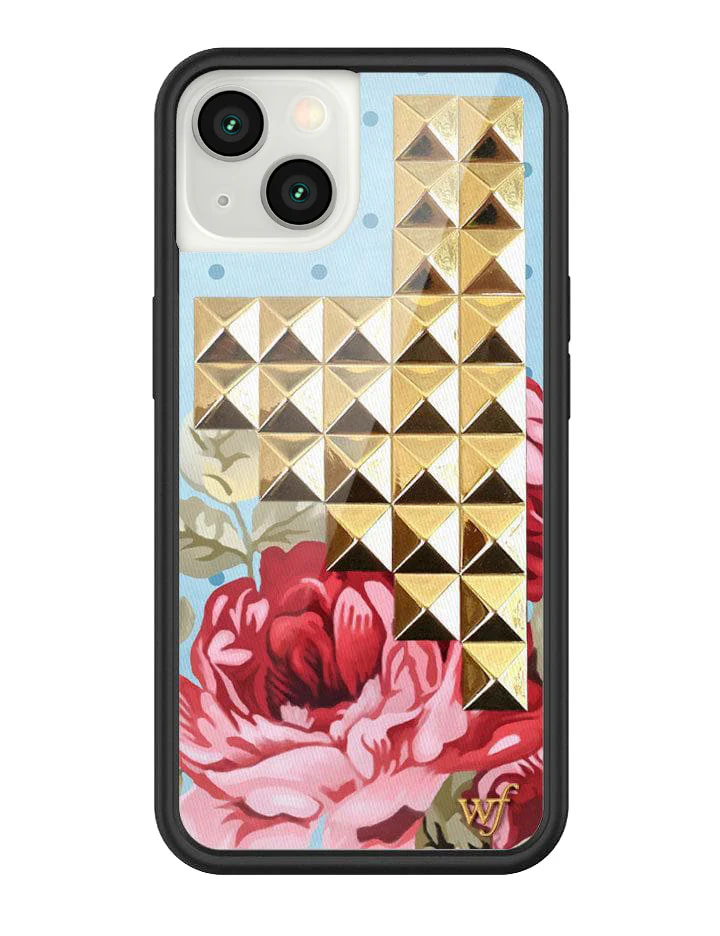 Blue Floral Stud iPhone Case - Image 3
