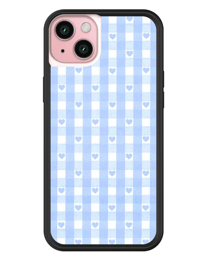 Gingham Hearts | Blue iPhone Case - Image 11