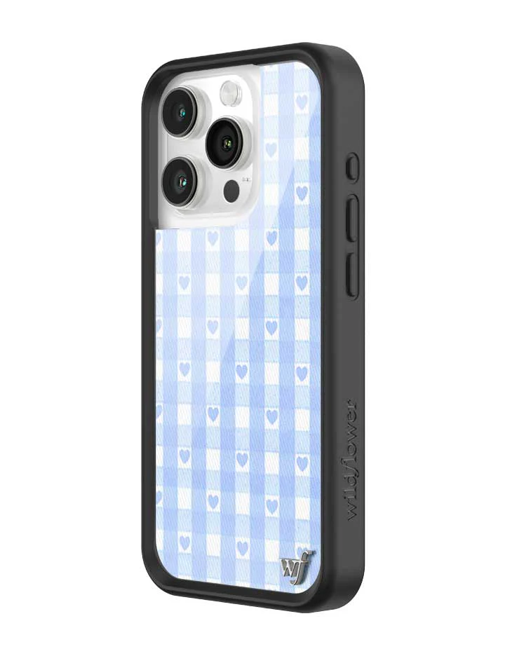Gingham Hearts | Blue iPhone Case - Image 14