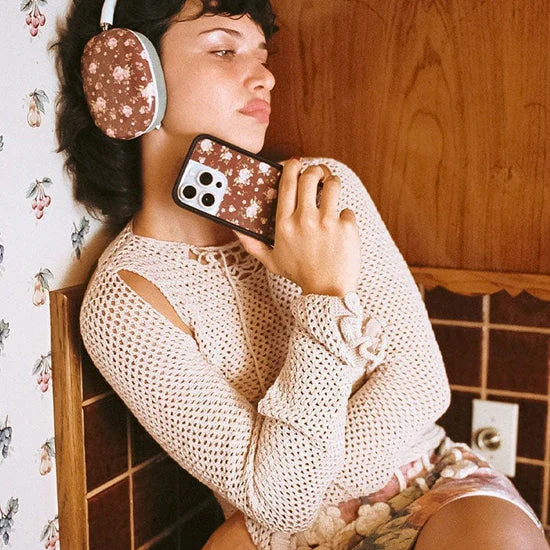 Brown Floral iPhone Case - Image 13