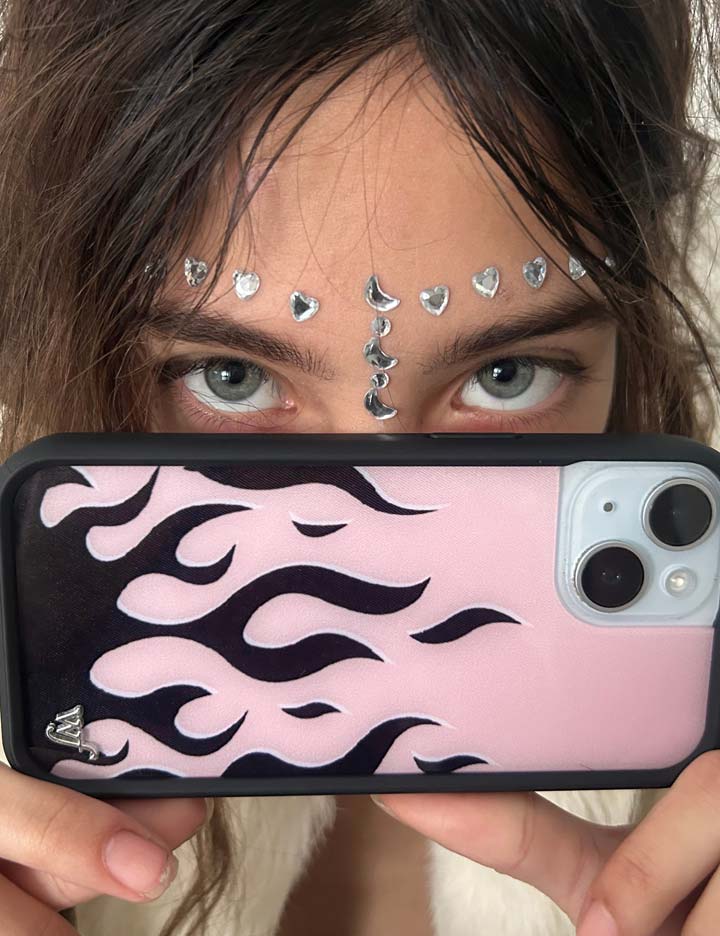 Flames | Pink & Black iPhone Case - Image 43
