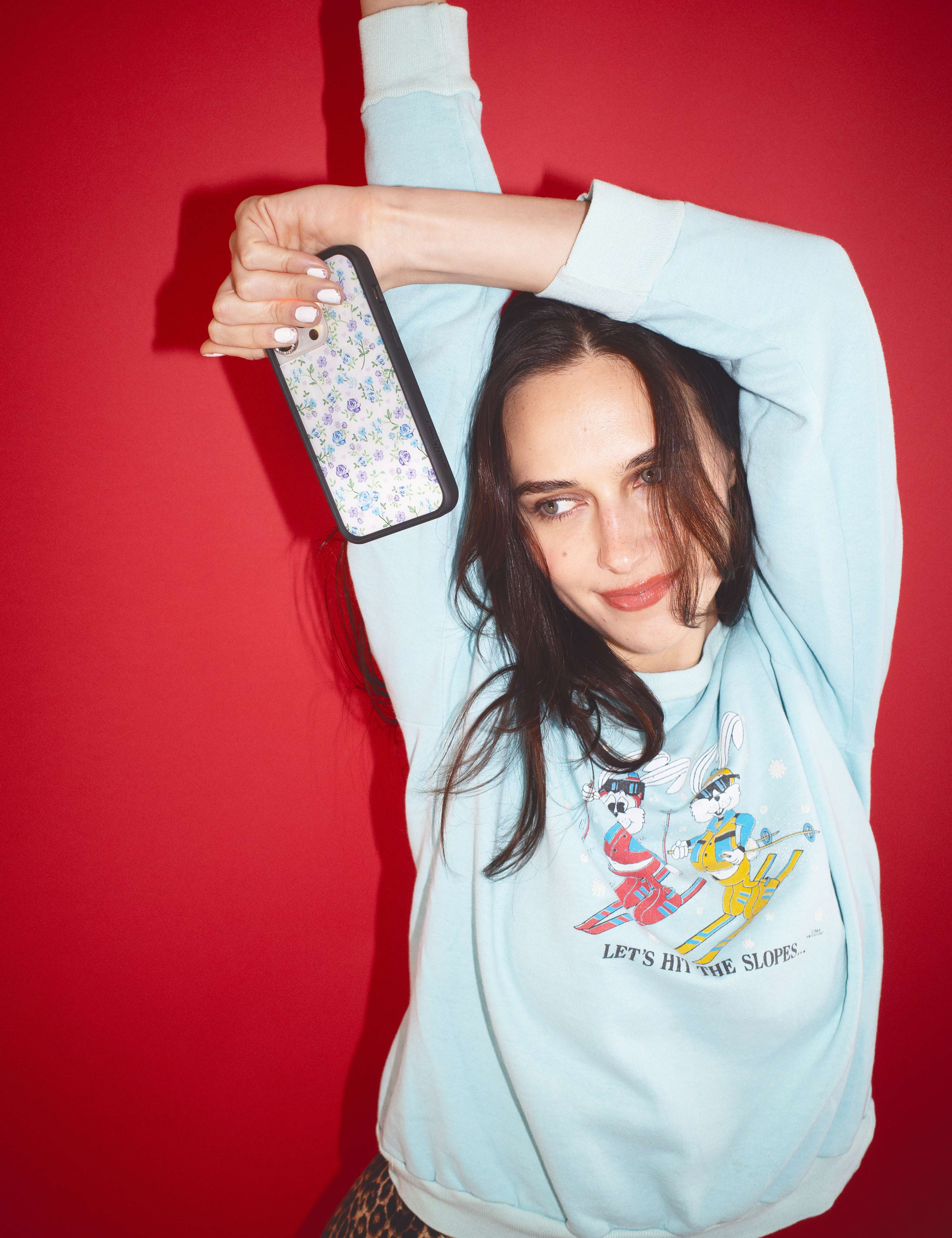 Lilac and Blue Floral iPhone Case - Image 31