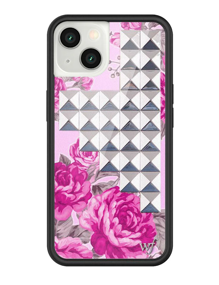 Pink Floral Stud iPhone Case - Image 3