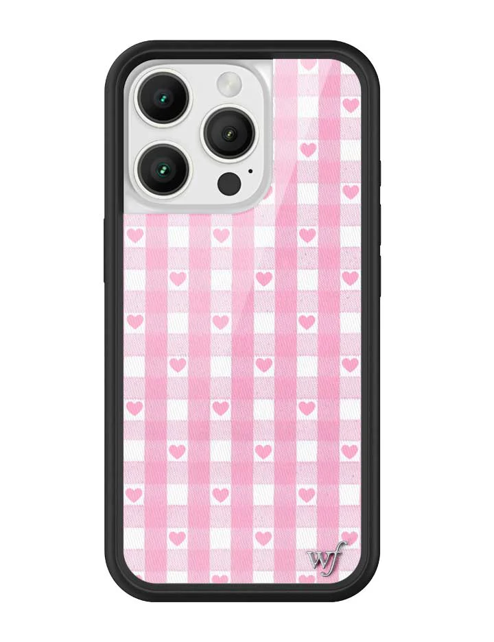 Gingham Hearts | Pink iPhone Case - Image 3