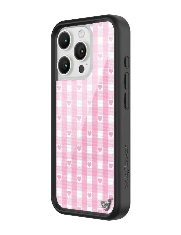 Gingham Hearts | Pink iPhone Case - Image 4