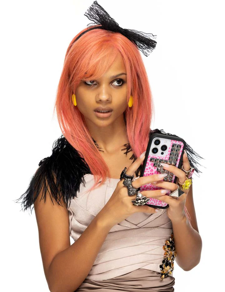 Pink Meow Stud iPhone Case - Image 32
