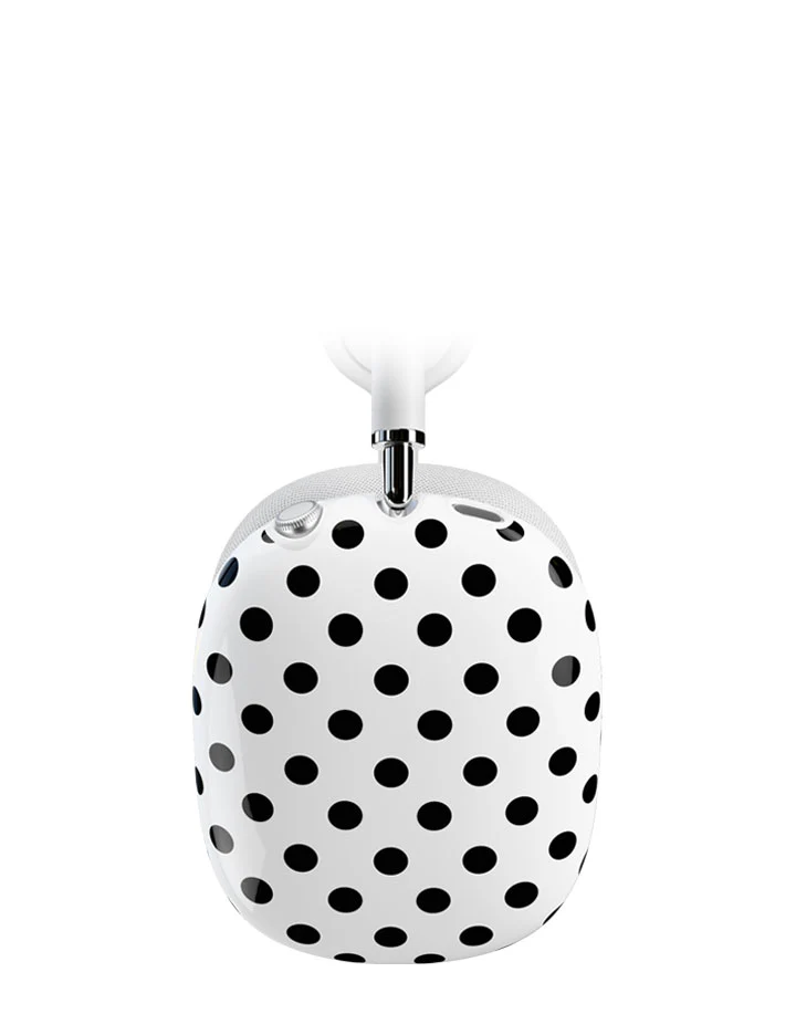 Polka Dot | White and Black Airpod Max Cover - Image 3