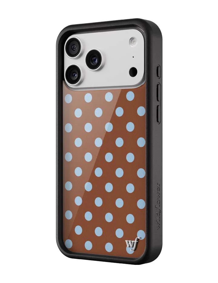 Polka Dot | Brown and Blue iPhone Case - Image 2