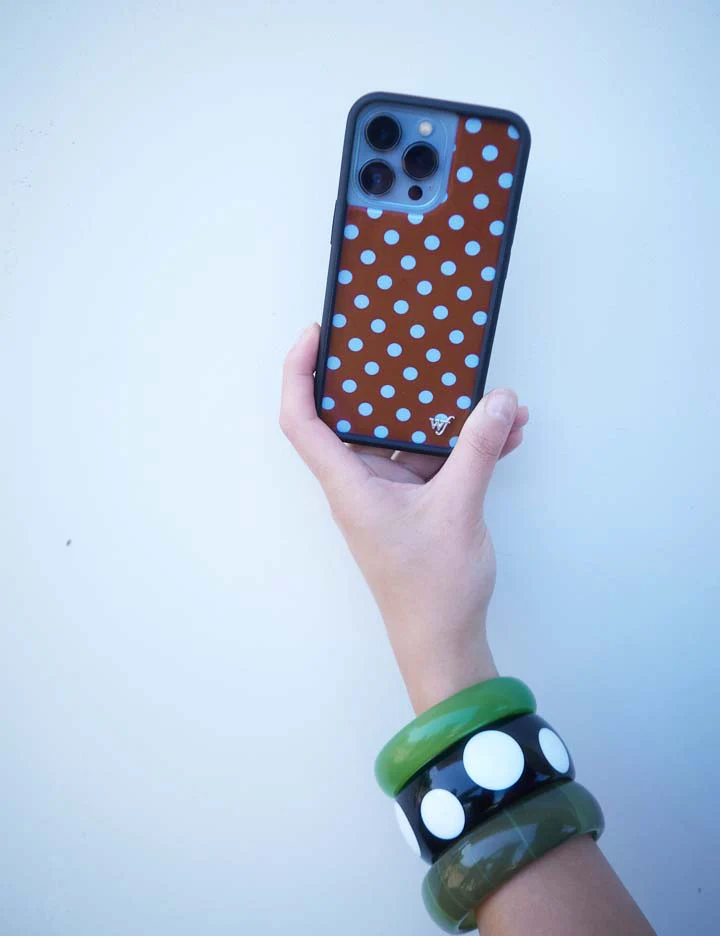 Polka Dot | Brown and Blue iPhone Case - Image 49