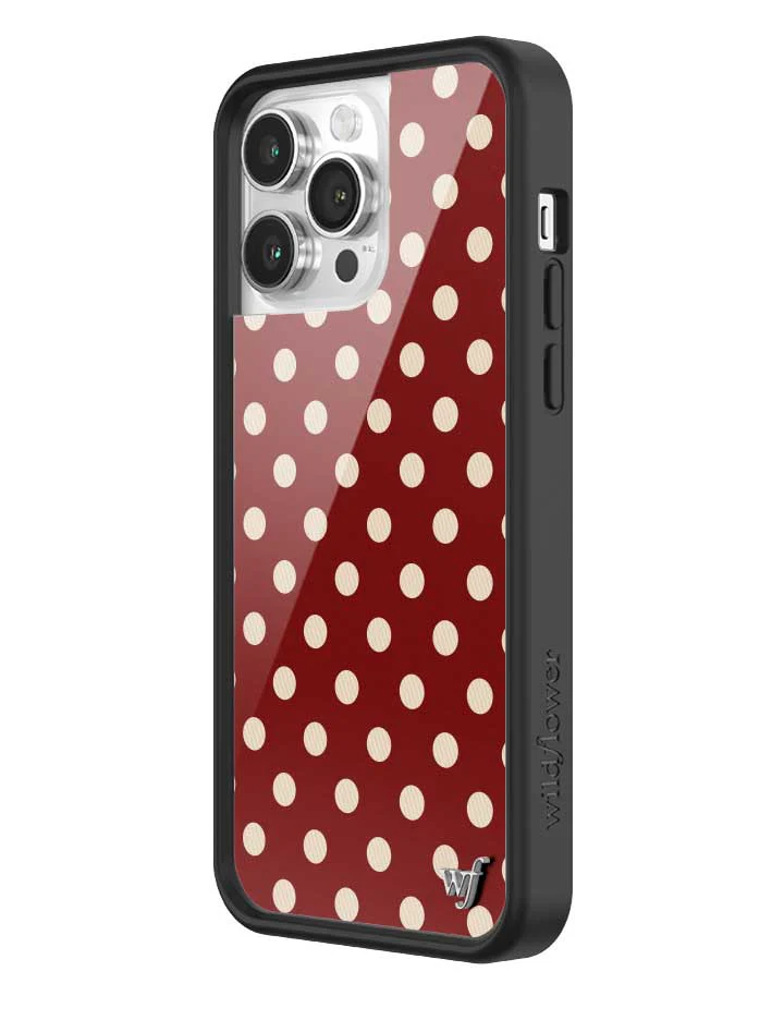Polka Dot | Burgundy and Cream iPhone Case - Image 34