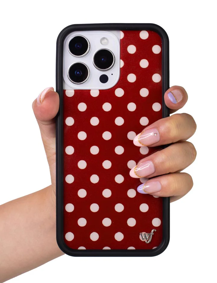Polka Dot | Burgundy and Cream iPhone Case - Image 43