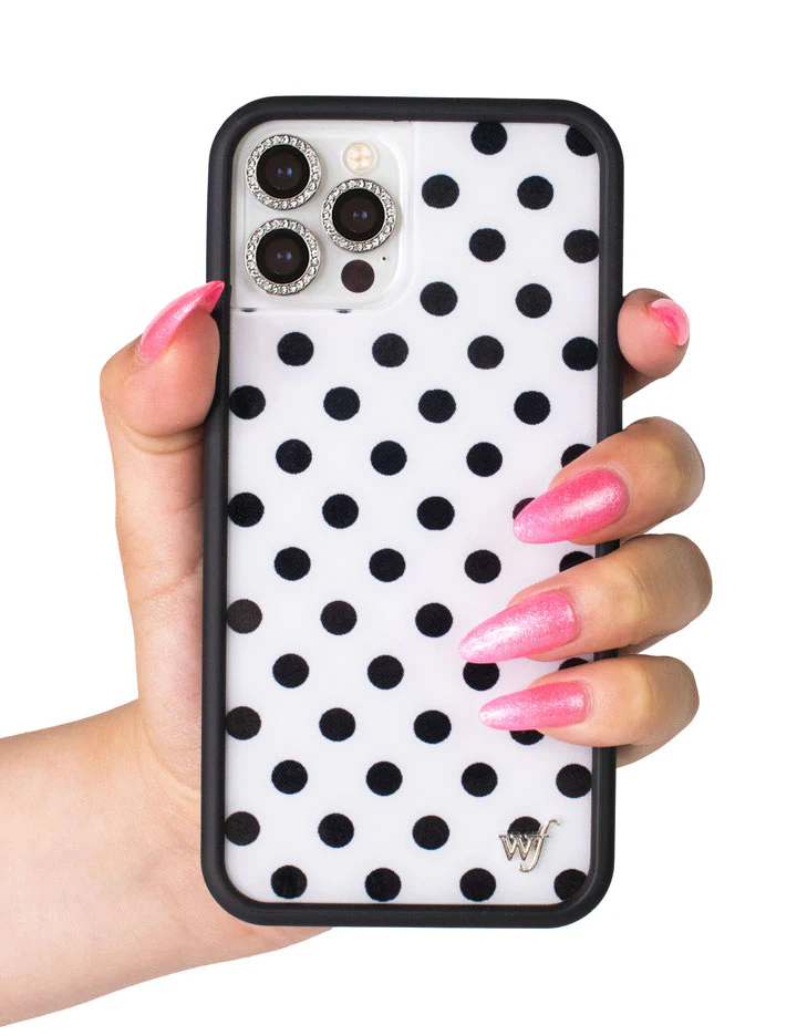 Polka Dot | White and Black iPhone Case - Image 43