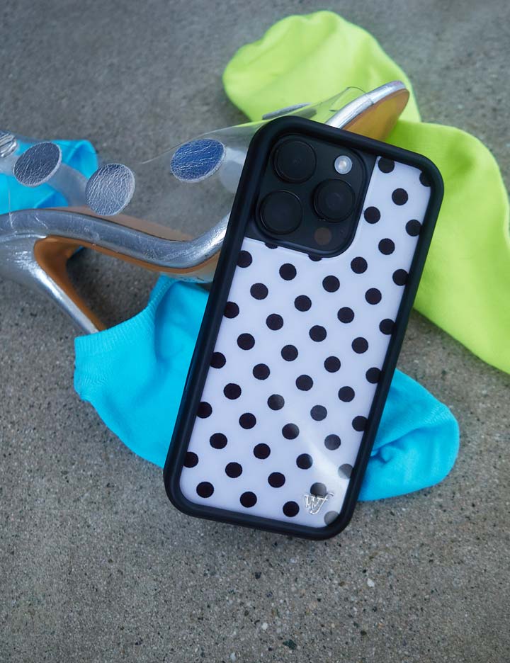 Polka Dot | White and Black iPhone Case - Image 44