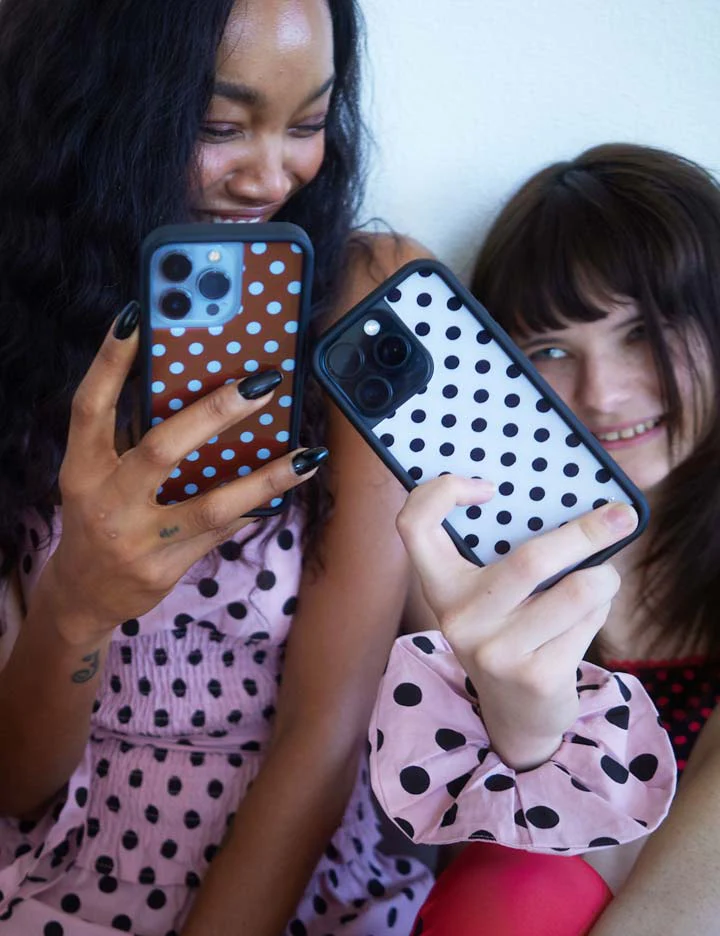 Polka Dot | White and Black iPhone Case - Image 45