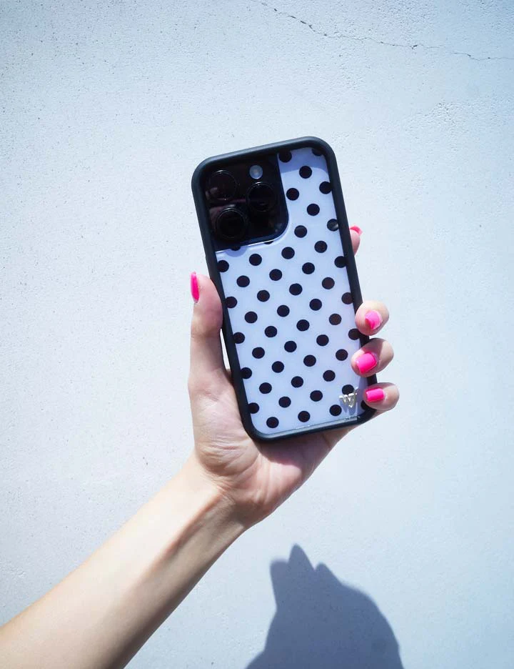 Polka Dot | White and Black iPhone Case - Image 47
