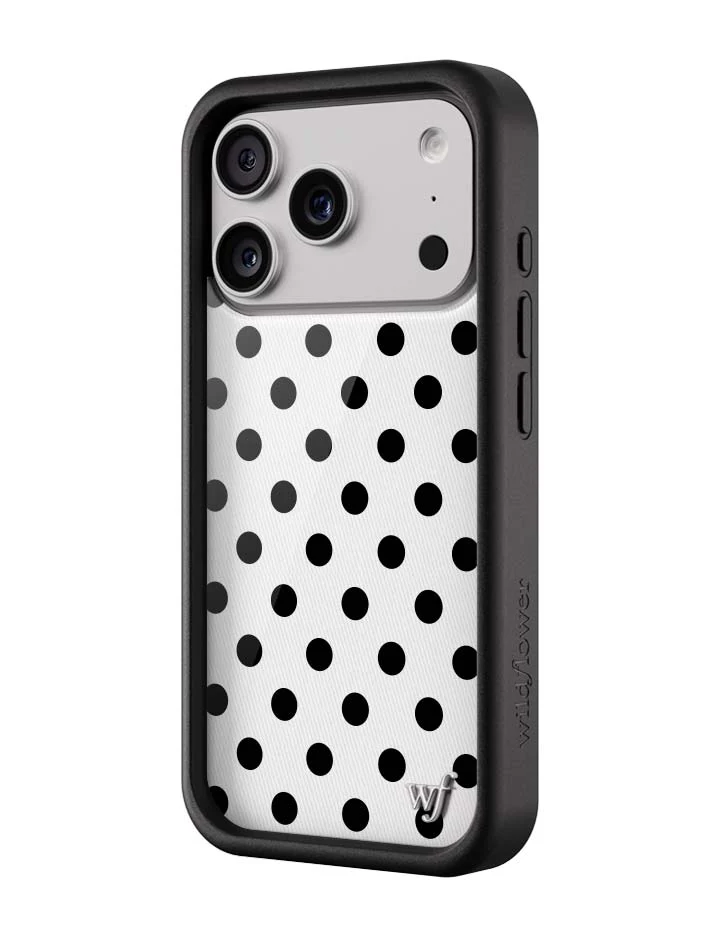 Polka Dot | White and Black iPhone Case - Image 5