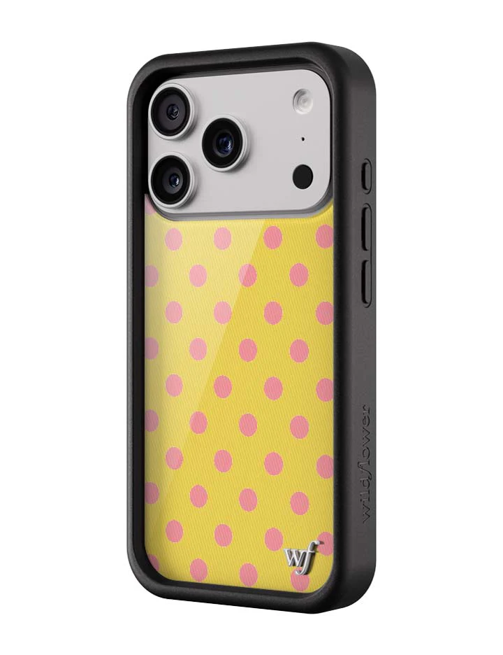Polka Dot | Yellow and Pink iPhone Case - Image 5