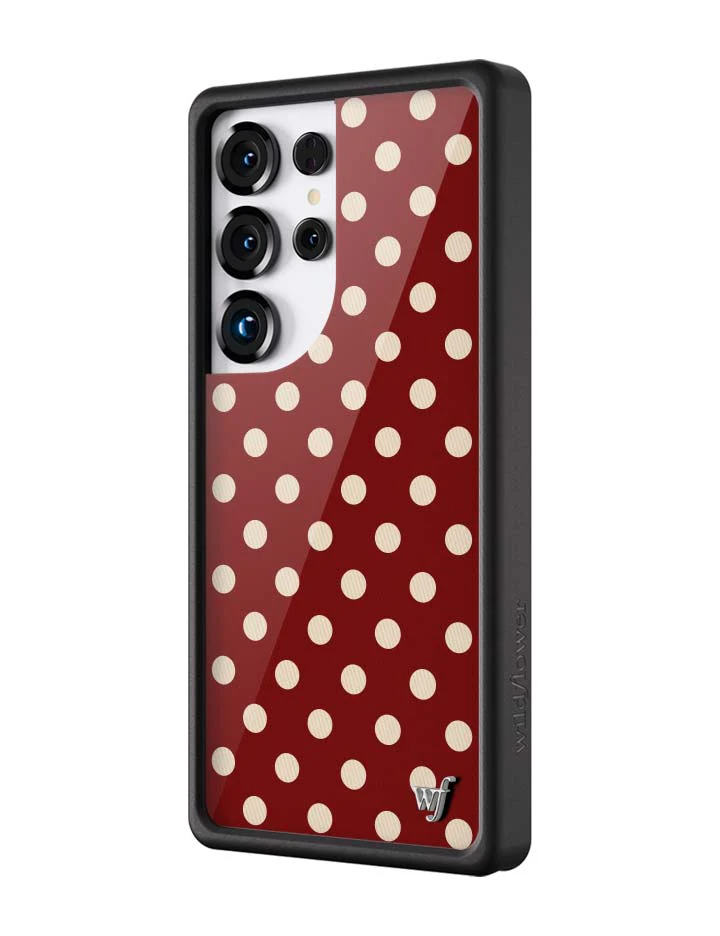 Polka Dot | Burgundy and Cream Samsung Galaxy Case - Image 2