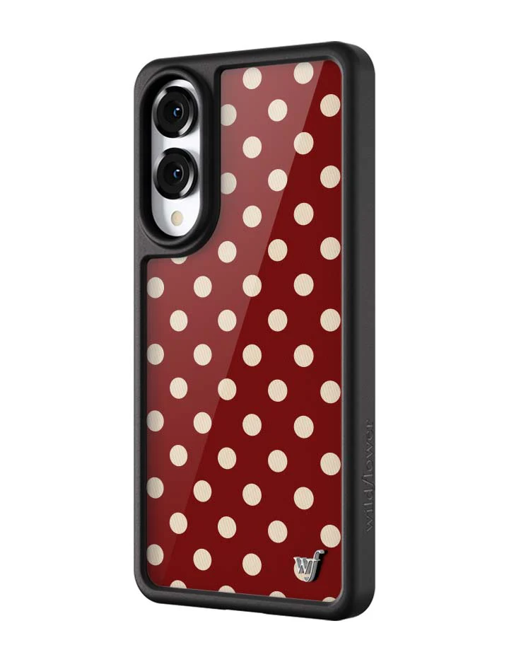 Polka Dot | Burgundy and Cream Samsung Galaxy Case - Image 4