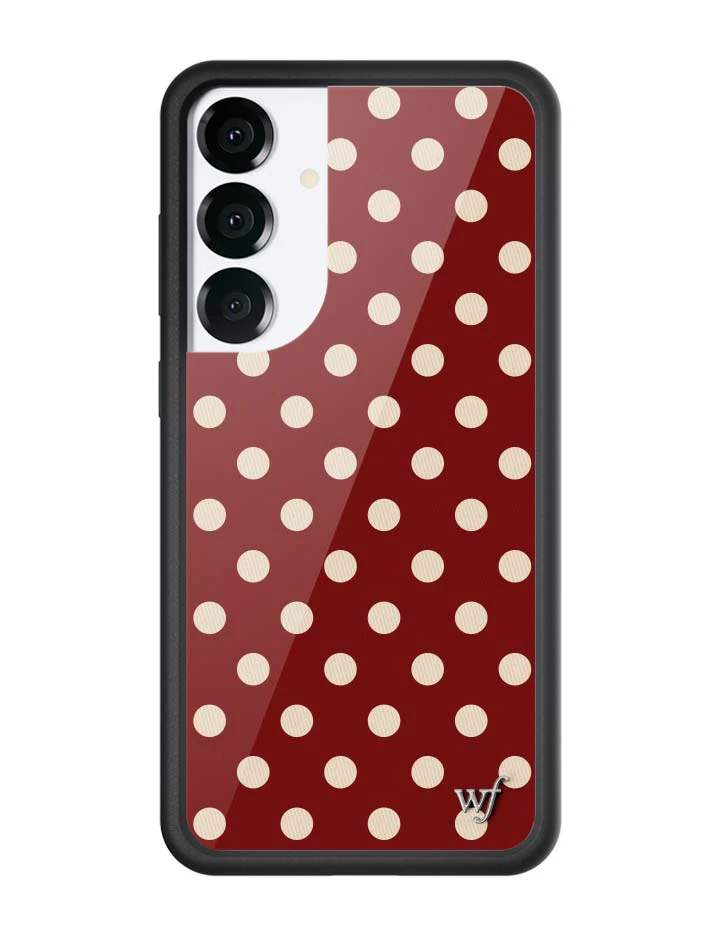 Polka Dot | Burgundy and Cream Samsung Galaxy Case - Image 5