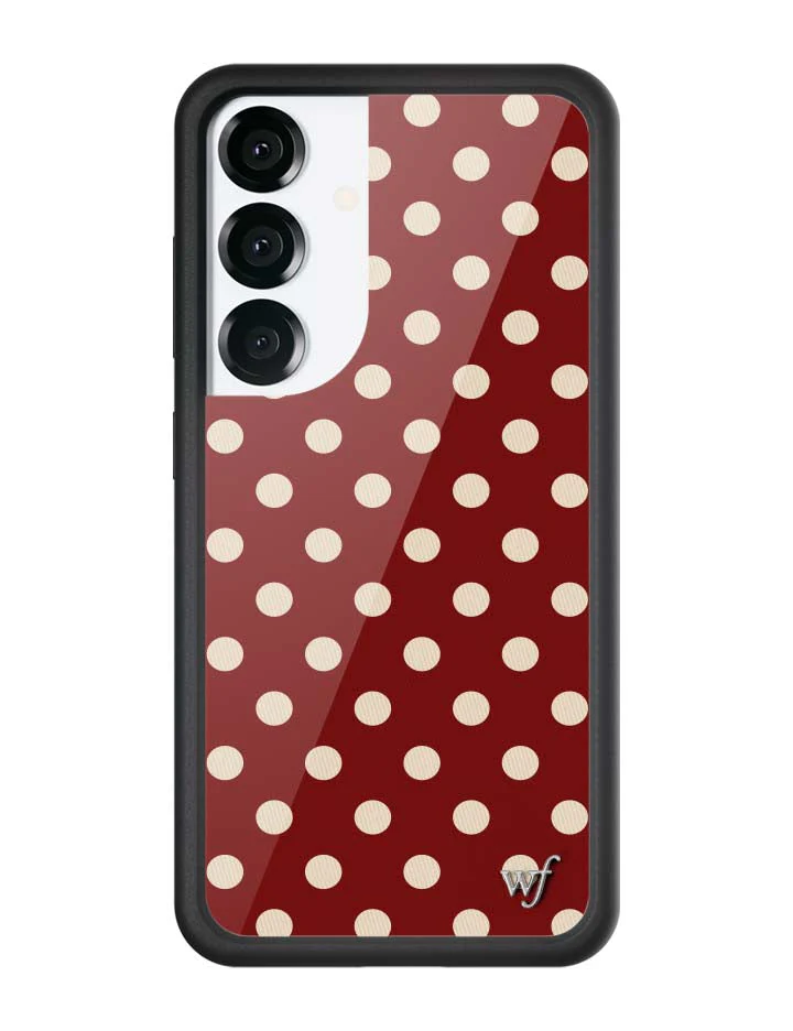 Polka Dot | Burgundy and Cream Samsung Galaxy Case - Image 7