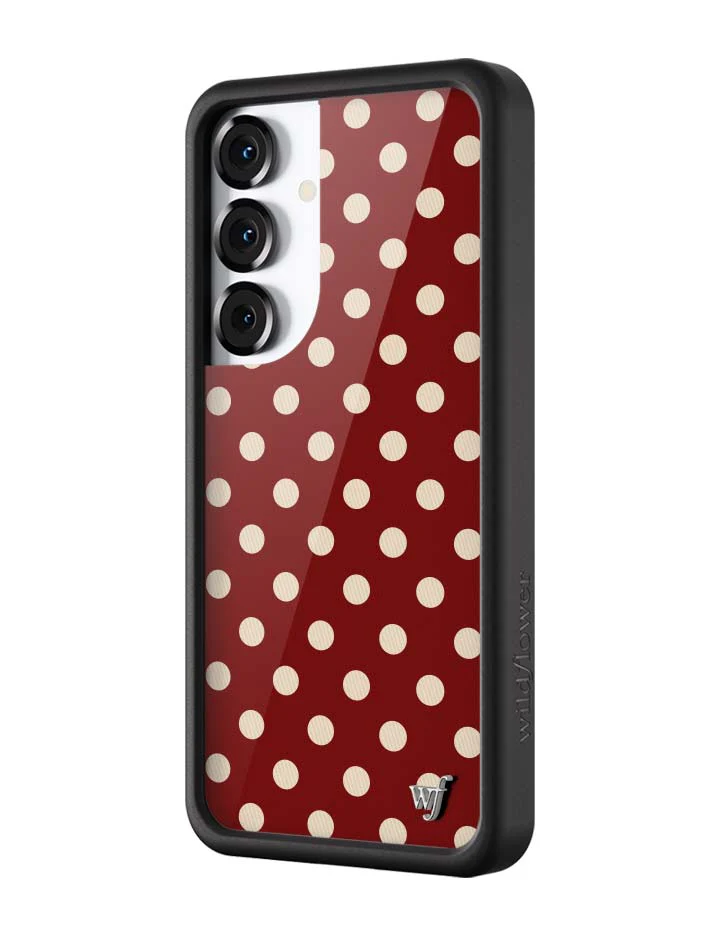 Polka Dot | Burgundy and Cream Samsung Galaxy Case - Image 8