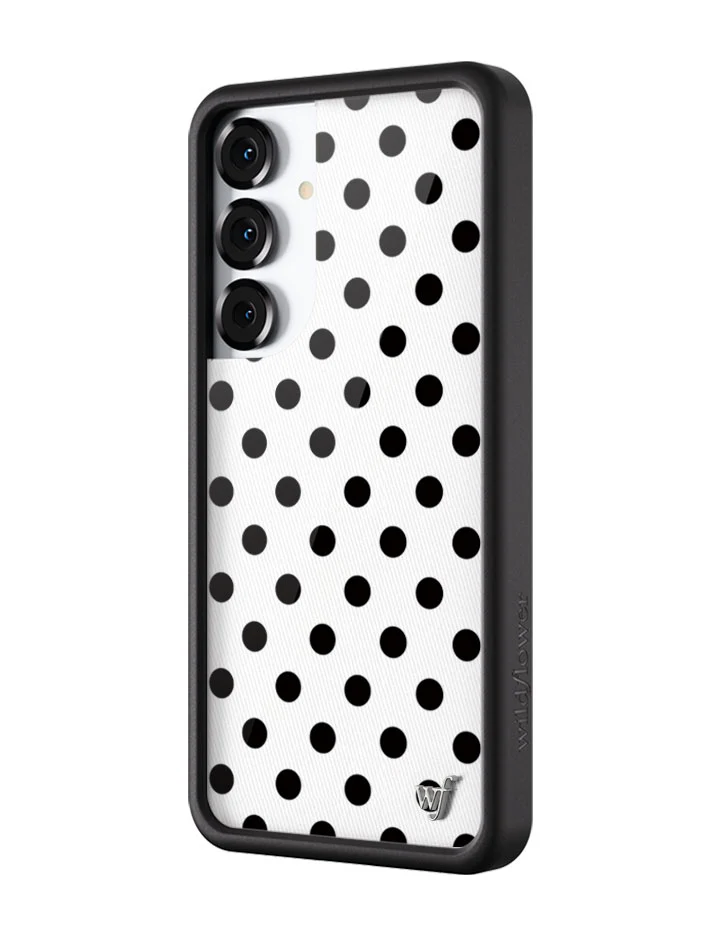 Polka Dot | White and Black Samsung Galaxy Case - Image 6