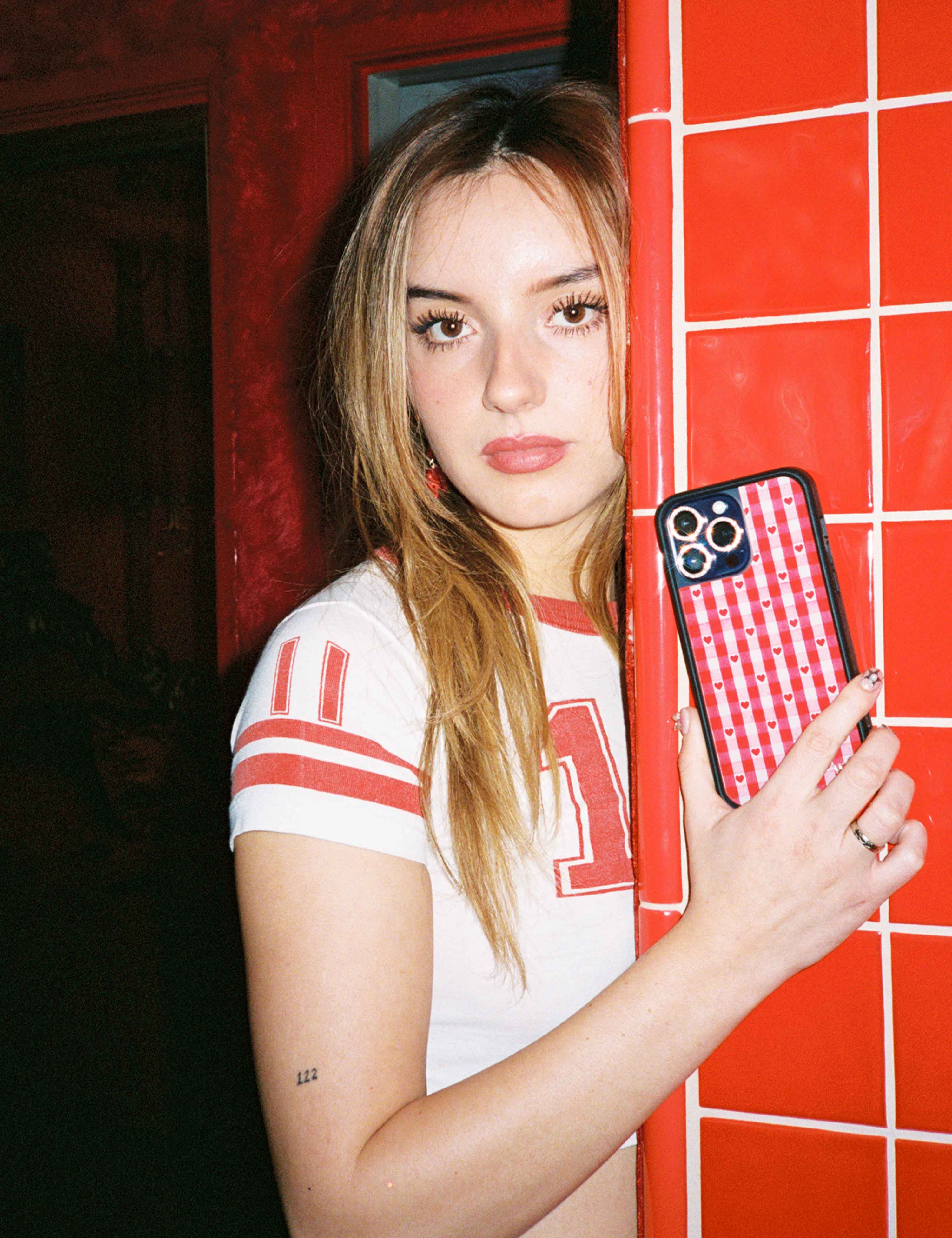 Gingham Hearts | Red iPhone Case - Image 23
